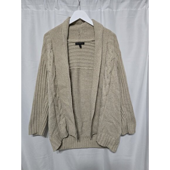 Banana Republic Women’s Medium Beige Cable Knit Open Front Cardigan Sweater - Picture 1 of 10